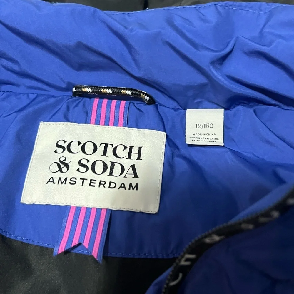 SCOTCH & SODA Kid Water Repellent Hooded Jacket Cobalt Blue Boys Size 12